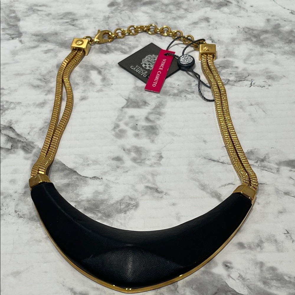 NWT Vince Camuto Gold and Black Statement Necklace